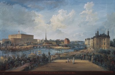 View of Stockholm from the Fersen Terrace with the Palace Makalos by Elias Martin